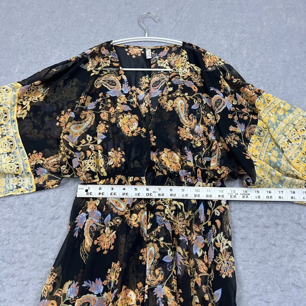 Free People Cardigan Women's XS Dream State Set Black Combo Floral Lightweight**